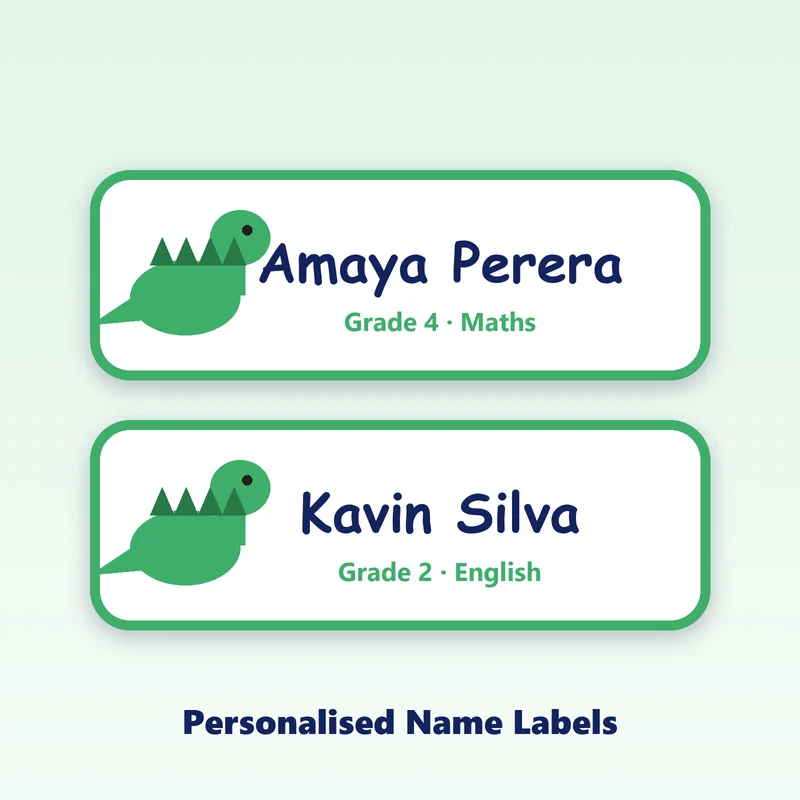 Dinosaur Name Label