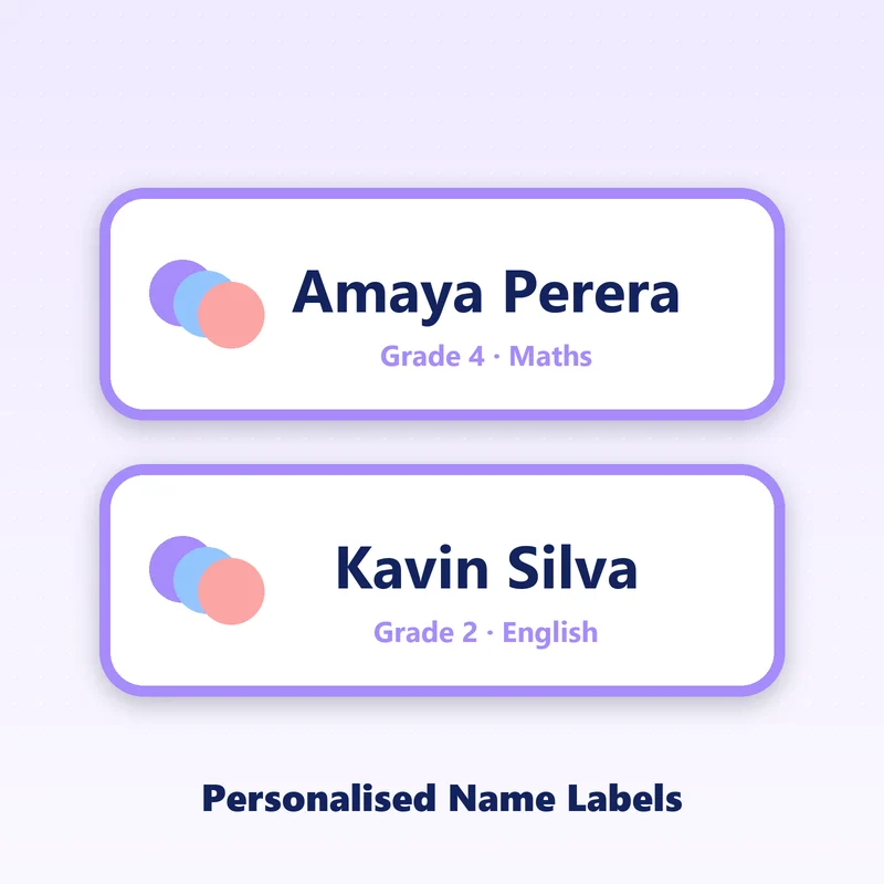 Simple Pastel Name Label
