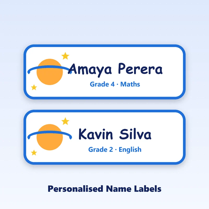 Space & Rockets Name Label
